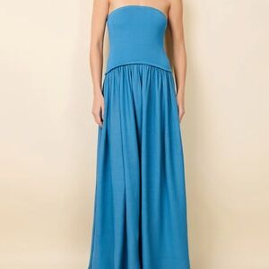 Strapless Soglio Dress French Blue